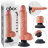 Вибратор King Cock с мошонкой со съёмной присоской -26см