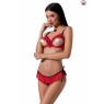 CHERRY SET WITH OPEN BRA red L/XL - Passion Exclusive