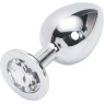 Анальная пробка Silver Plug Pink Jewel
