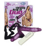 Страпон Vibrating Strap on Duo Lila