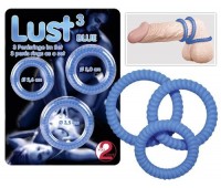 Эрекционные кольца Lust 3 Blue