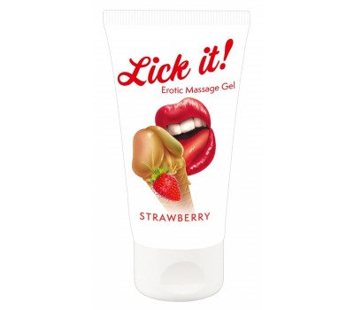 Масажний гель Lick It! Strawberry, 50 мл