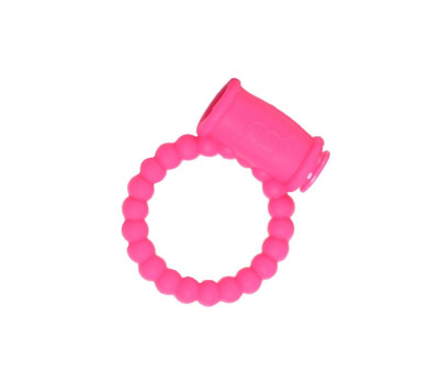 Ерекційне кільце з вібрацією BEADS RING рожеве