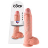 Фаллоимитатор на присоске с мошонкой King Cock (25 см)