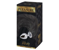 Металева анальна пробка з хвостом BLACK (розмір S) Металева анальна пробка з хвостом BLACK (розмір S)