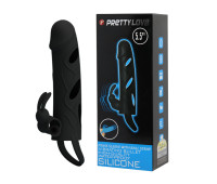 Вібронасадка з кроликом для клітора (чорна)