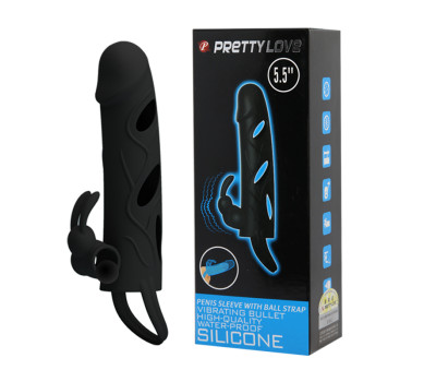 Вібронасадка з кроликом для клітора (чорна)