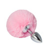 Металлическая анальная пробка с помпоном S, Baby Pink
