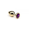 Анальная пробочка классической формы Gold Amethyst, S