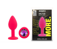 Силиконовая анальная пробка EGZO - Silicone Pink Round Plug Rainbow, size S Силиконовая анальная пробка EGZO - Silicone Pink Round Plug Rainbow, size S