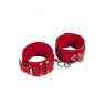 Оковы на ноги "Leather Dominant Leg Cuffs", red (Кожа/ Металл)
