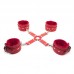 Набор БДСМ «Love caresses» цвет красный, наручники, оковы, коннектор