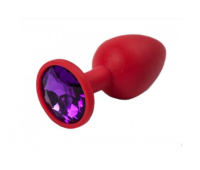 Анальная пробка, Red Silicone, Amethyst S