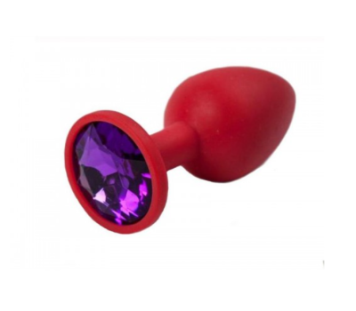 Анальная пробка, Red Silicone, Amethyst S