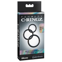 Набор эрекционных колец разного размера Silicone 3-Ring Stamina Set