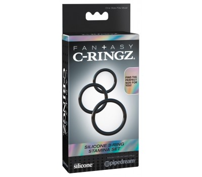 Набор эрекционных колец разного размера Silicone 3-Ring Stamina Set