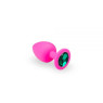 Малая розовая анальная пробка Pink Silicone Emerald, S