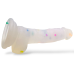 Фаллоимитатор на присоске " Confetti Dildo", полупрозрачный, L176мм, D30мм