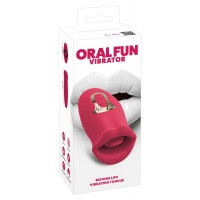 Вибратор Oral Fun с мягкими подвижными губками и виброязычком