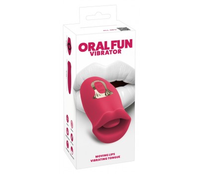 Вибратор Oral Fun с мягкими подвижными губками и виброязычком