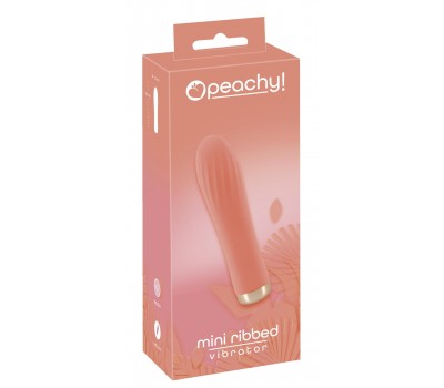 Ребристый мини-вибратор персикового цвета Mini Ribbed Vibrator