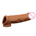 Реалистичная закрытая насадка на пенис "Penile condom", brown
