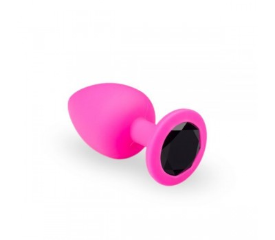 Анальная пробка, Pink Silicone Black Diamond, L