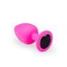 Анальная пробка, Pink Silicone Black Diamond, L