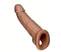 Реалистичная закрытая насадка на пенис "Penile condom", brown
