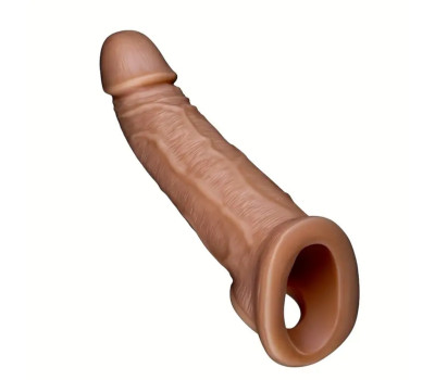 Реалистичная закрытая насадка на пенис "Penile condom", brown