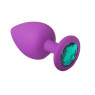 Анальная пробка силиконовая со стразом Purple Silicone Emerald, M