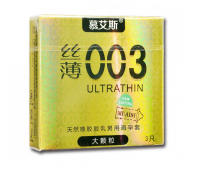 Ультратонкие презервативы с ребристой текстурой Muaisi Ultrathin Gold 0,03 мм (упаковка 3 шт)
