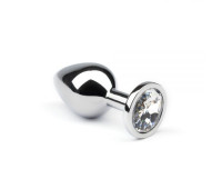 Анальная пробка со стразом Silver Diamond, L