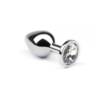 Анальная пробка со стразом Silver Diamond, L