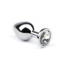 Анальная пробка со стразом Silver Diamond, L