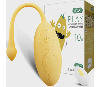 Вагинальное виброяйцо с пультом "Monster egg", цвет жёлтый, 10 режимов вибрации