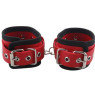 Наручники BDSM-NEW PVC Handcuffs Woven Belt Edge Sealing With Chain, Red