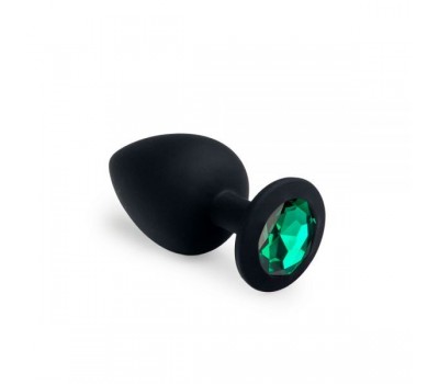 Анальная пробка, Black Silicone Emerald, L