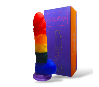 Яркий фаллоимитатор на присоске "Festive penis", L200мм, D40мм