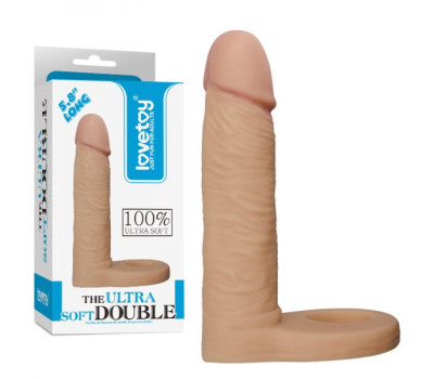 Телесная насадка для двойного проникновения The Ultra Soft Double 14 см