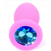 Силиконовая анальная пробка Boss Series - Jewellery Pink Silicon PLUG Small Light Blue S