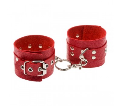 Наручники Leather Rastraints Hand Cuffs, Red