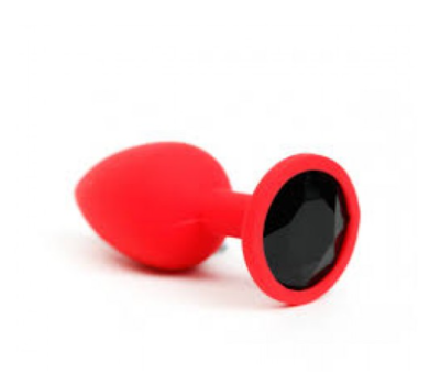 Анальная пробка, Red Silicone, Black Dimond M