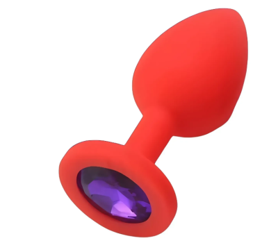 Силиконовая анальная пробка с кристаллом SKN KSIL-19M ( размер M )