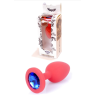 Силиконовая анальная пробка Boss Series - Jewellery Red Silicon PLUG Small Blue S