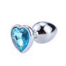 Металлическая анальная втулка “Heart” blue, размер S