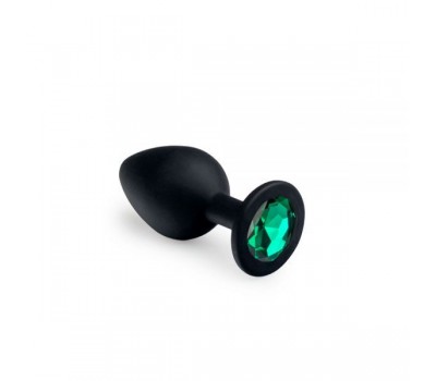 Анальная пробка, Black Silicone Emerald, M