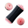 Мастурбатор с двумя входами FOXSHOW Vibrating Masturbation Cup USB 10 function + Interactive Function Black