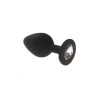 Анальная пробка, Black Silicone Diamond, M
