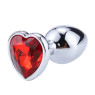 Металлическая анальная втулка “Heart” red, размер S